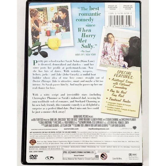 Must Love Dogs (2005 Film) Romance/Comedy [DVD] - Picture 3 of 3